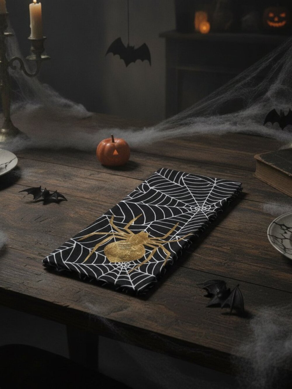 👻🍒 Halloween Spider Dishtowel